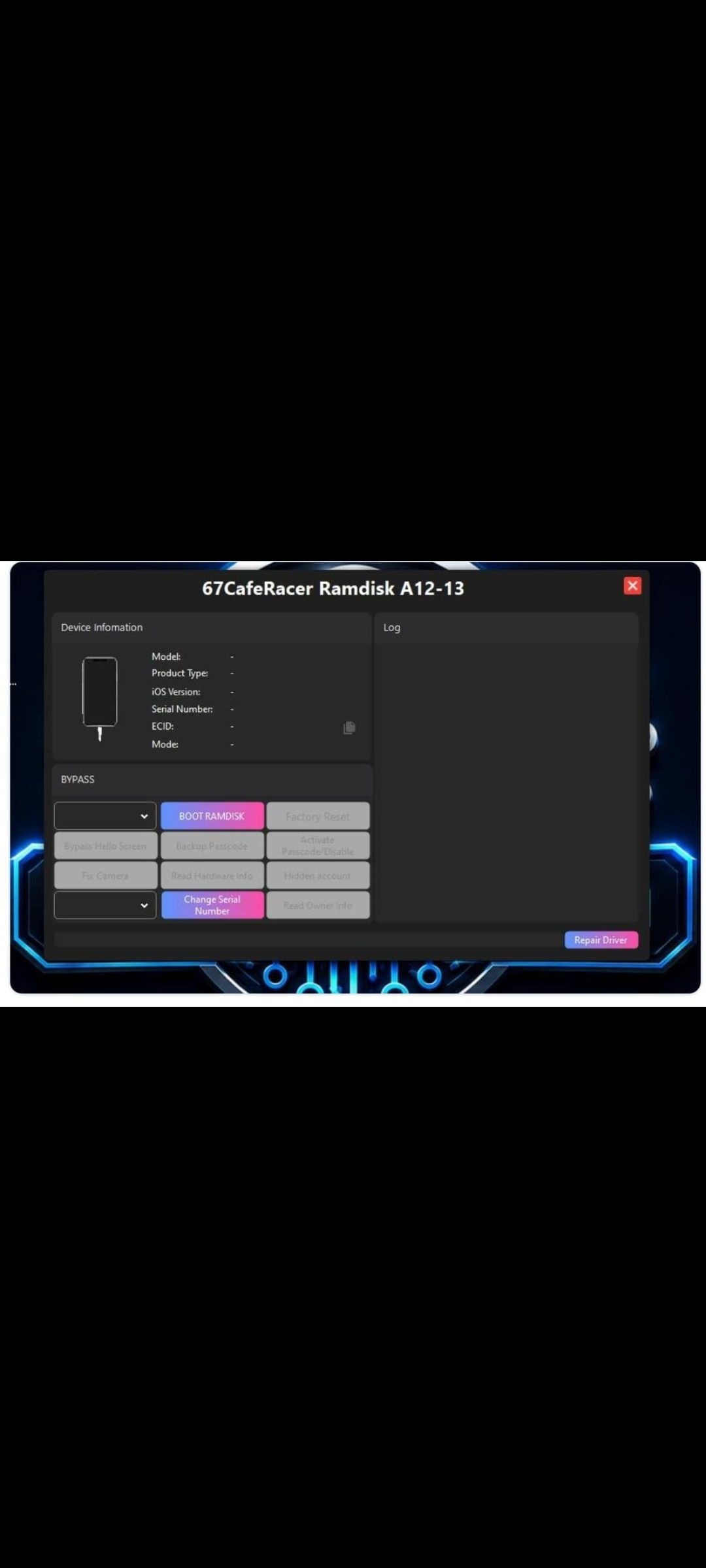 67CafeRacer Ramdisk for A12-A13 CPU Hello Screen Bypass All iOS No Signal